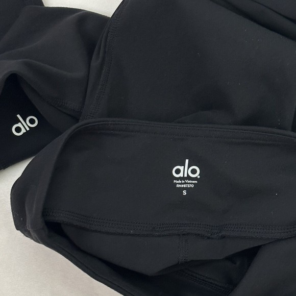 ALO YOGA MId Rise  Black Coast Legging Mesh Stirrups Size S - Picture 11 of 11